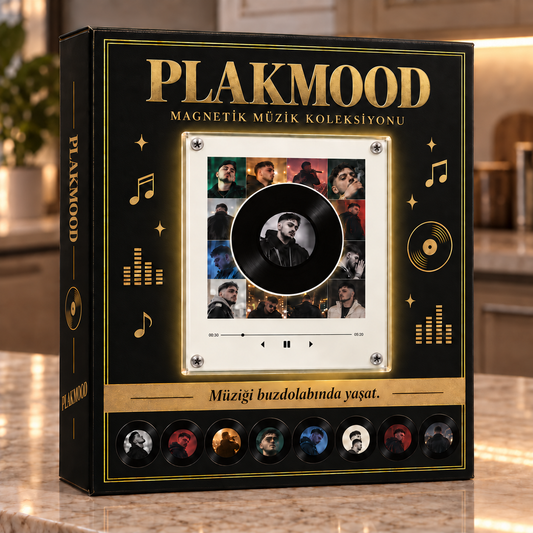 Blok3 Seti — Buzdolabı Plak Çalar + 8 Plak - Plakmood™